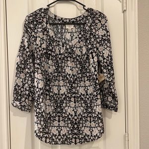 St John’s Bay Black and Cream Blouse